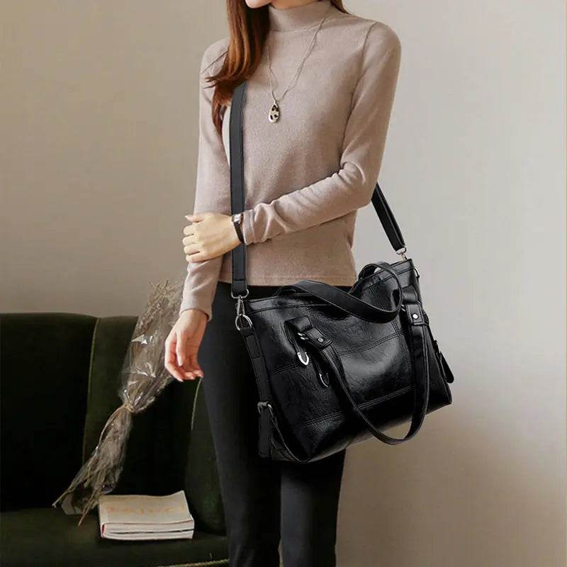 PU Leather Medium Handbag - Velveta Studio