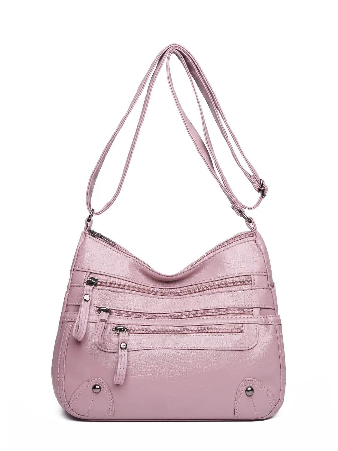 PU Leather Multi Pockets Shoulder Bag - Velveta Studio