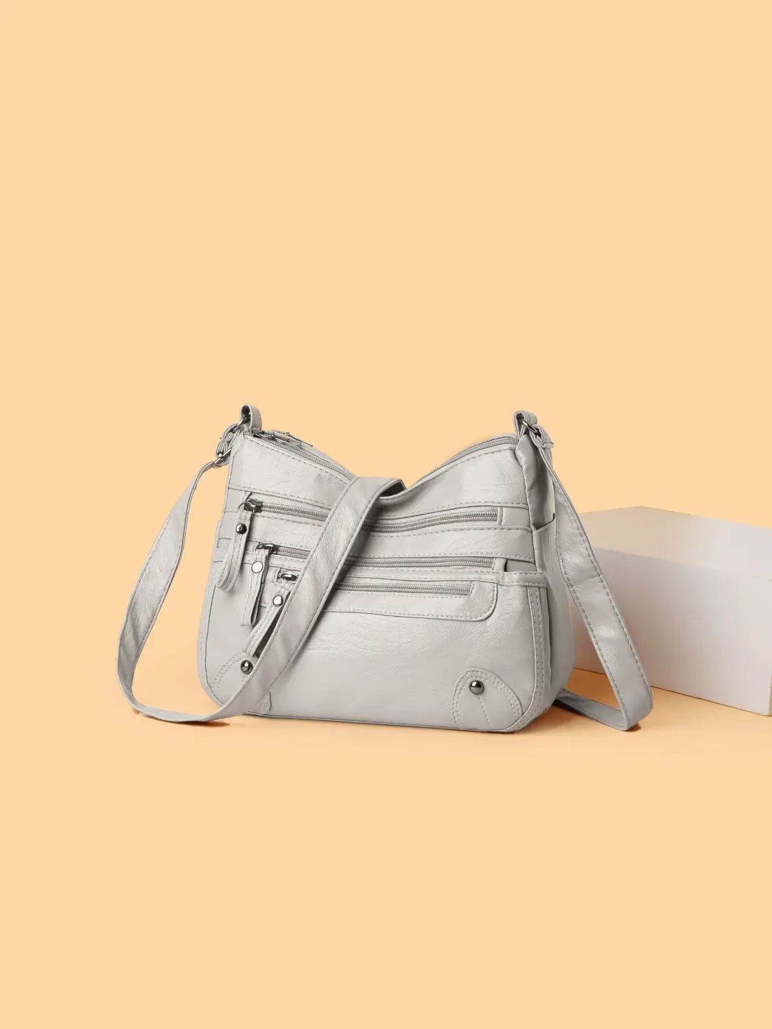 PU Leather Multi Pockets Shoulder Bag - Velveta Studio