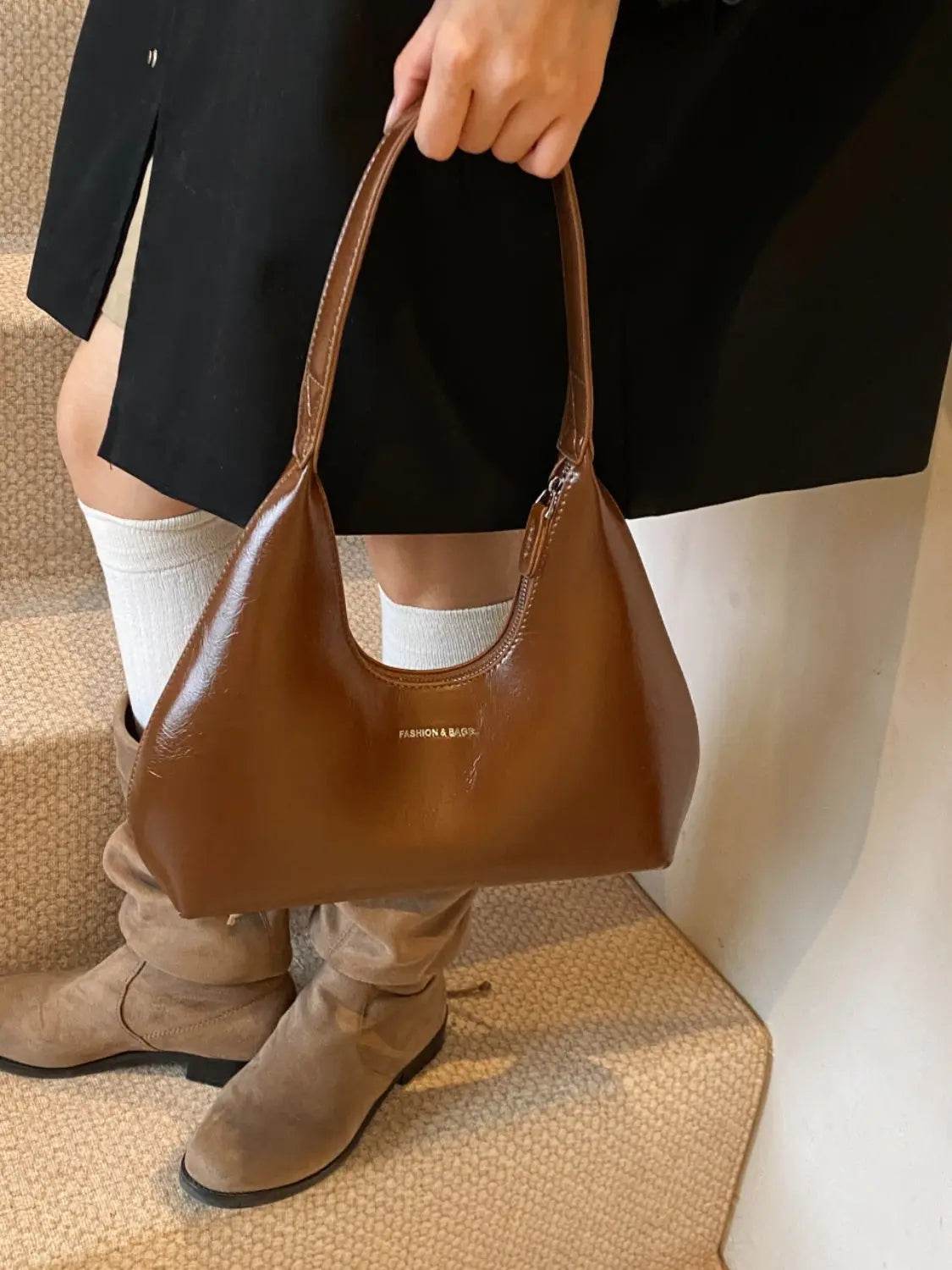 PU Leather Shoulder Bag - Velveta Studio