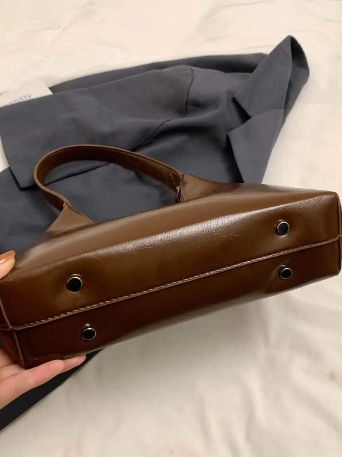 PU Leather Shoulder Bag - Velveta Studio