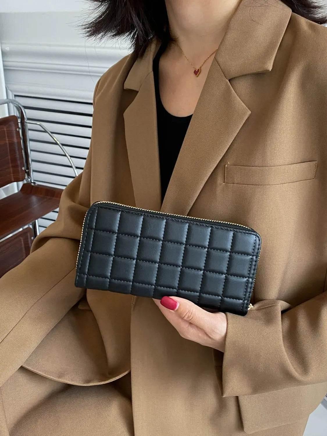 PU Leather Solid Color Wallet - Velveta Studio