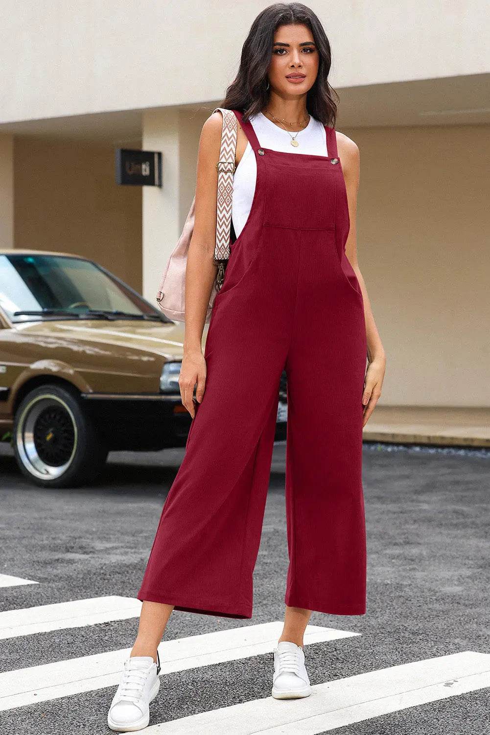 Pocketed Wide Leg Overall - Velveta Studio