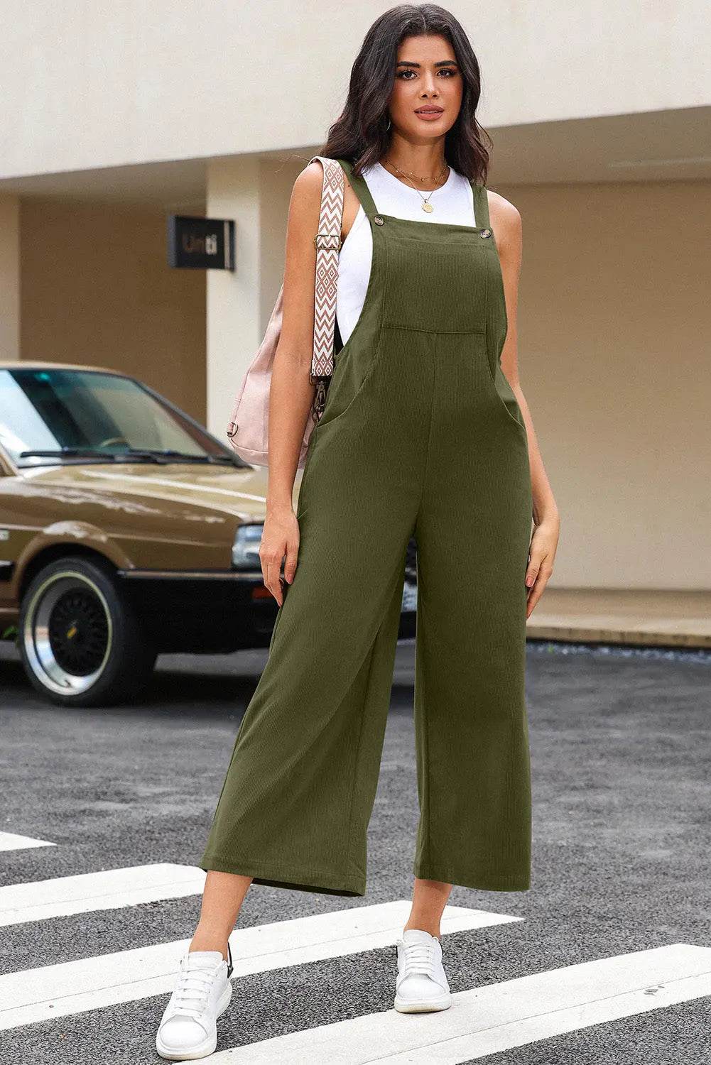 Pocketed Wide Leg Overall - Velveta Studio