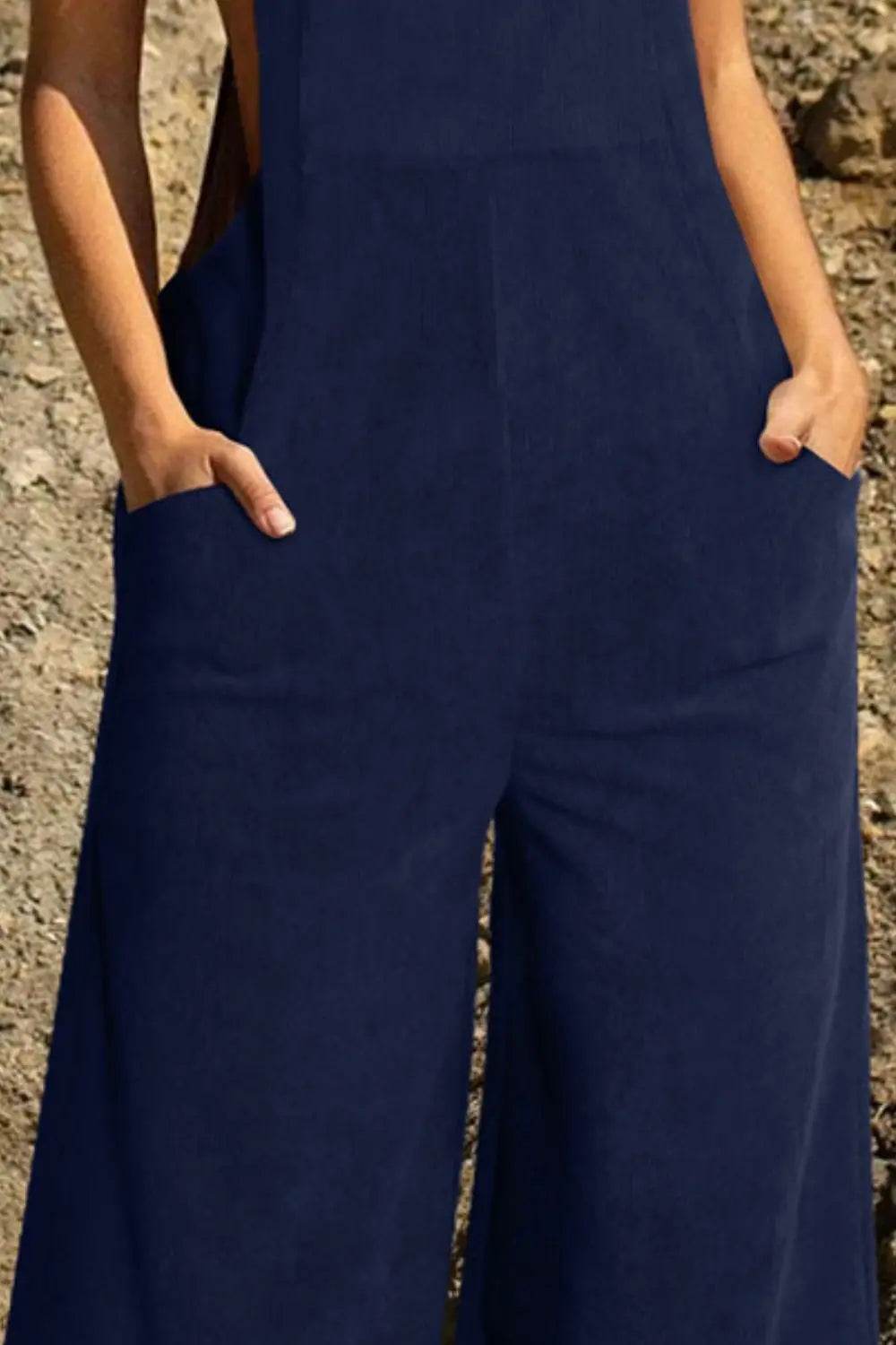 Pocketed Wide Leg Overall - Velveta Studio