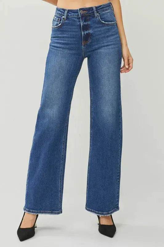 RISEN High Rise Straight Jeans - Velveta Studio
