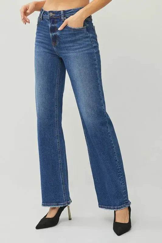 RISEN High Rise Straight Jeans - Velveta Studio
