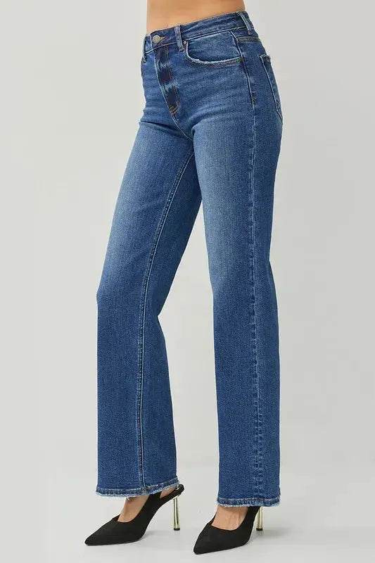 RISEN High Rise Straight Jeans - Velveta Studio