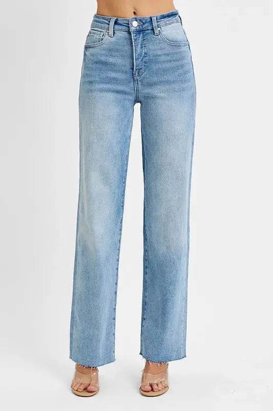 RISEN Tummy Control Rise Straight Jeans - Velveta Studio