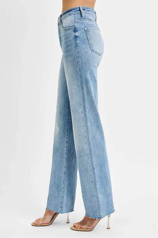 RISEN Tummy Control Rise Straight Jeans - Velveta Studio