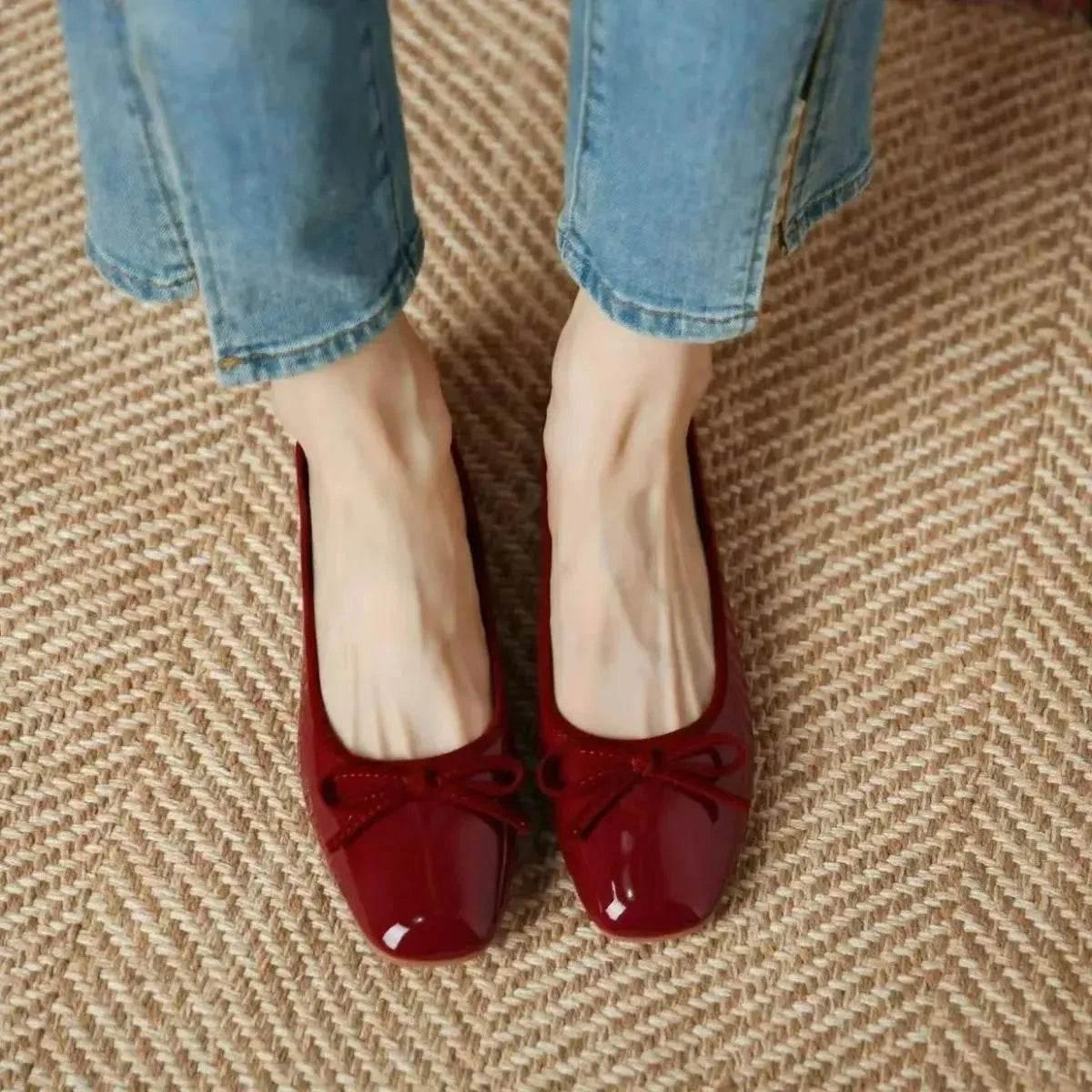 Round Toe Flats Slip-Ons - Velveta Studio