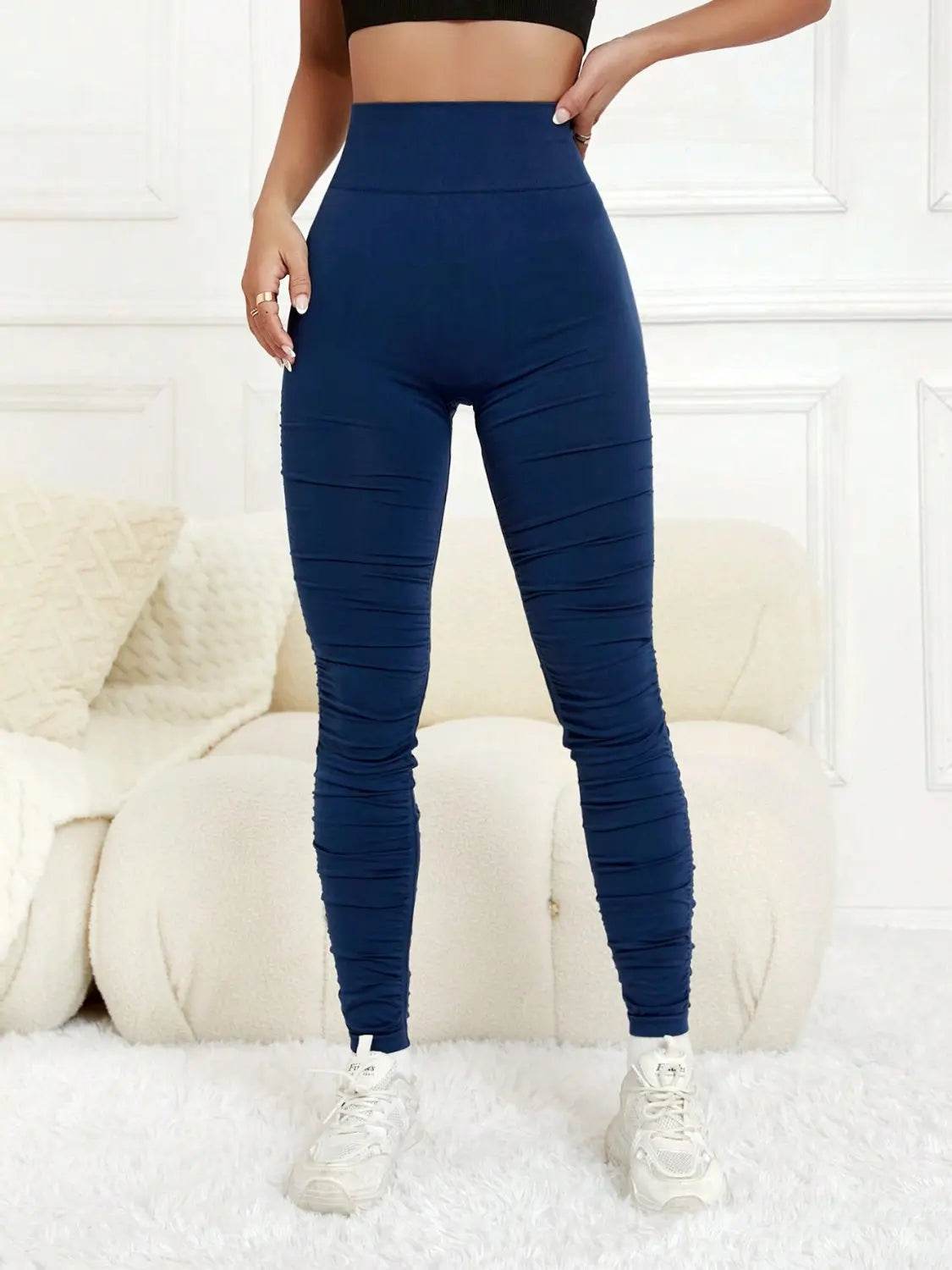 Ruched High Waist Active Leggings - Velveta Studio