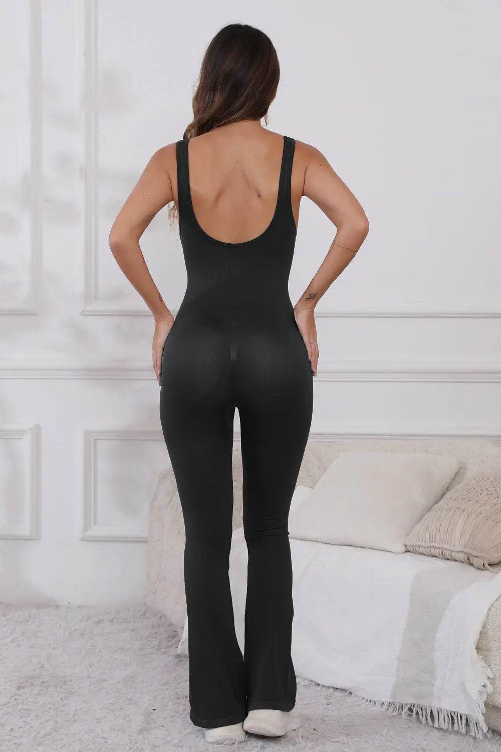 Scoop Neck Wide Strap Active Jumpsuit - Velveta Studio