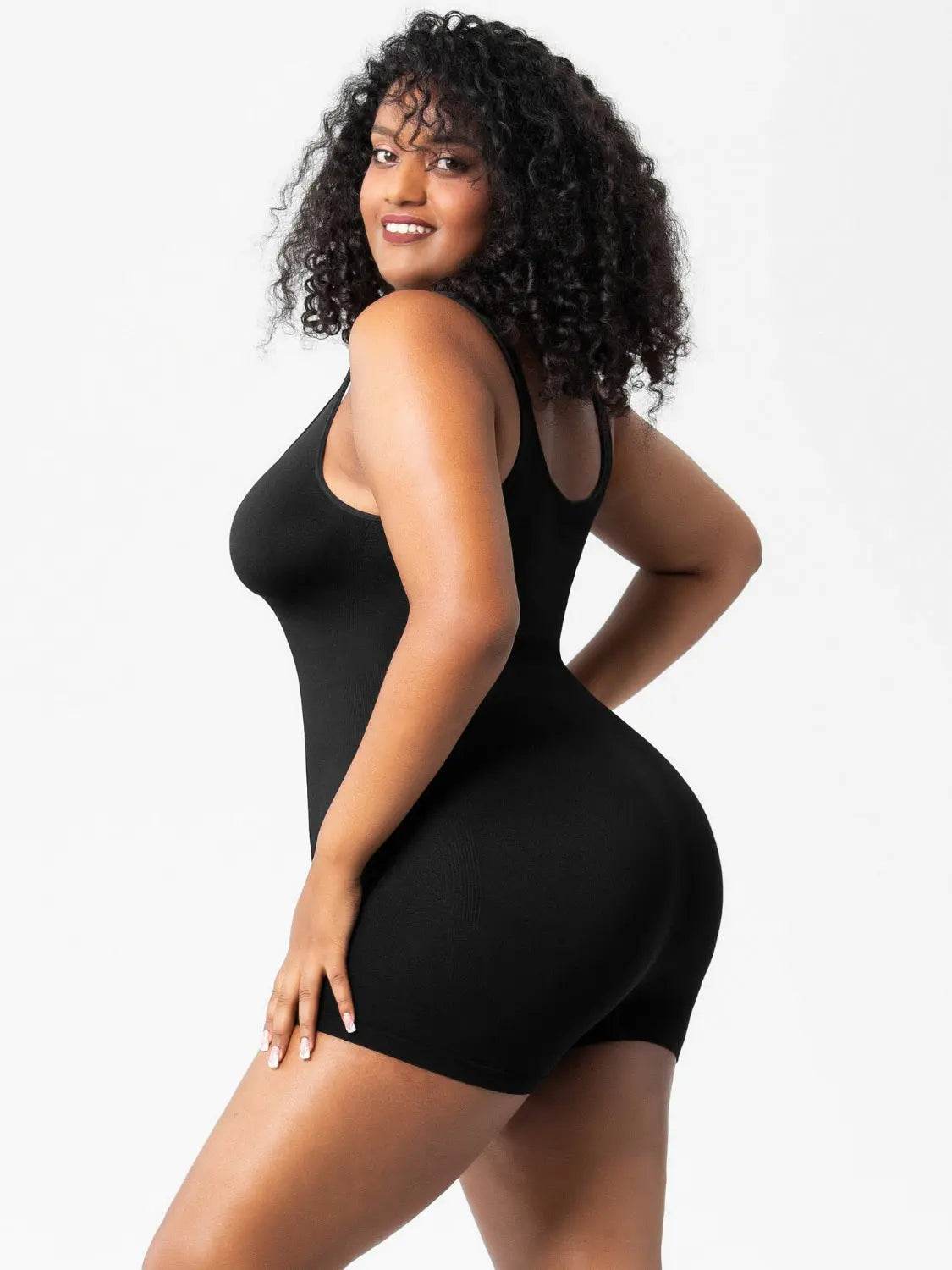 Scoop Neck Wide Strap Shaping Romper - Velveta Studio