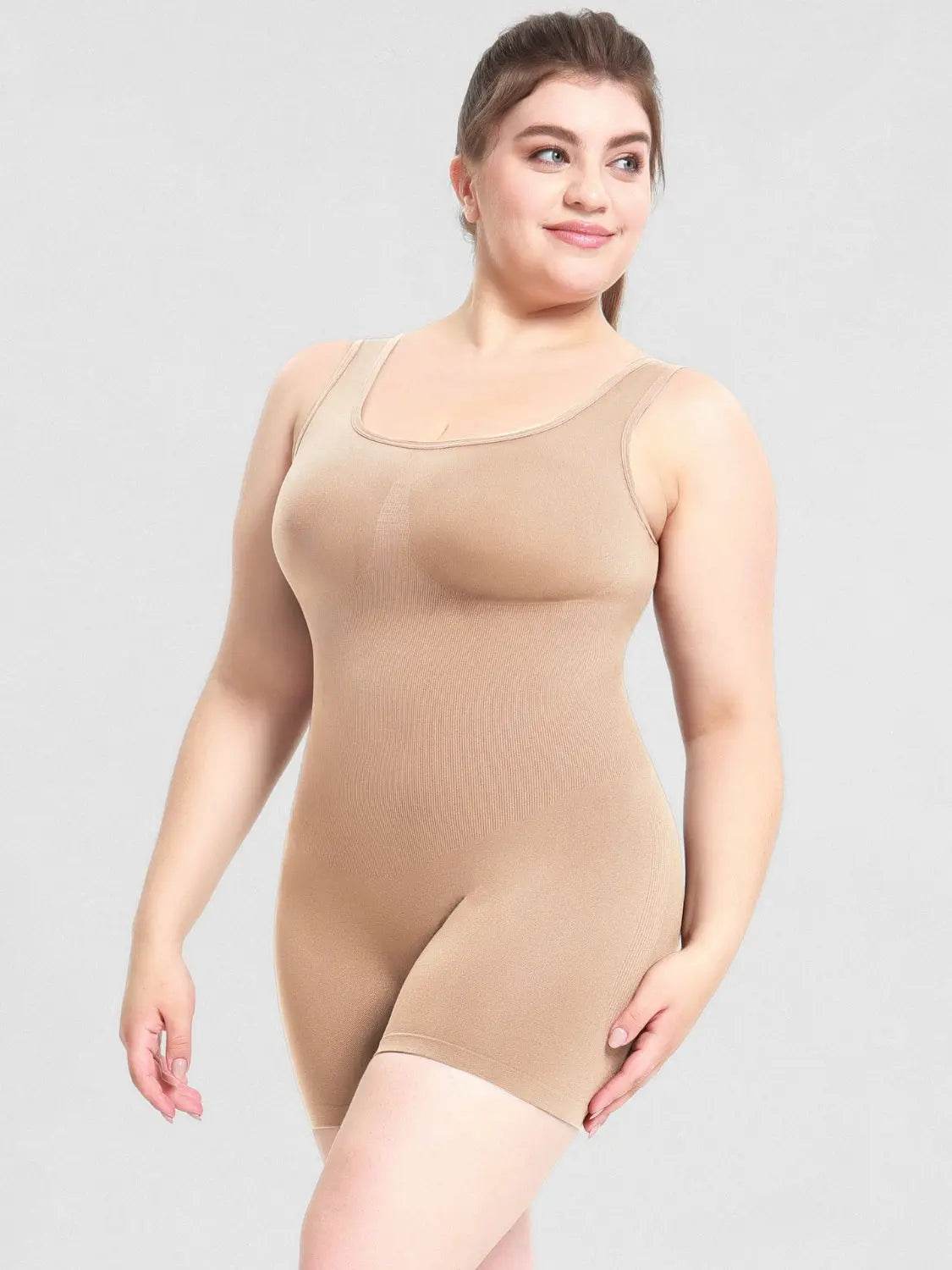Scoop Neck Wide Strap Shaping Romper - Velveta Studio