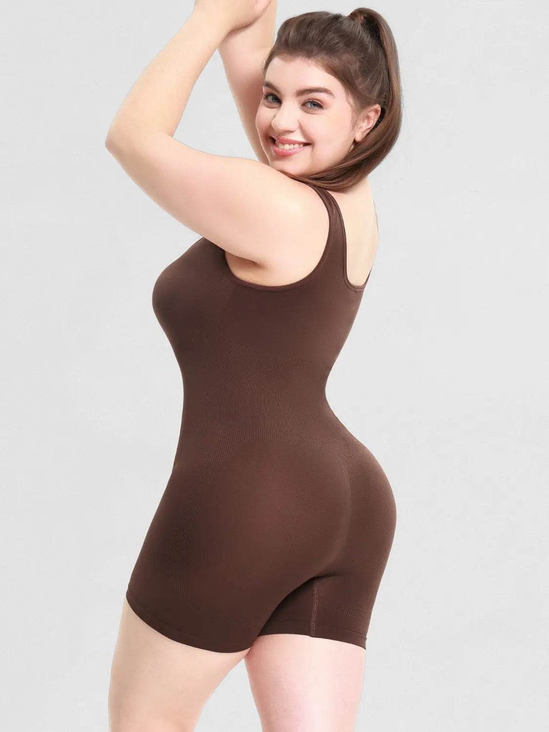 Scoop Neck Wide Strap Shaping Romper - Velveta Studio