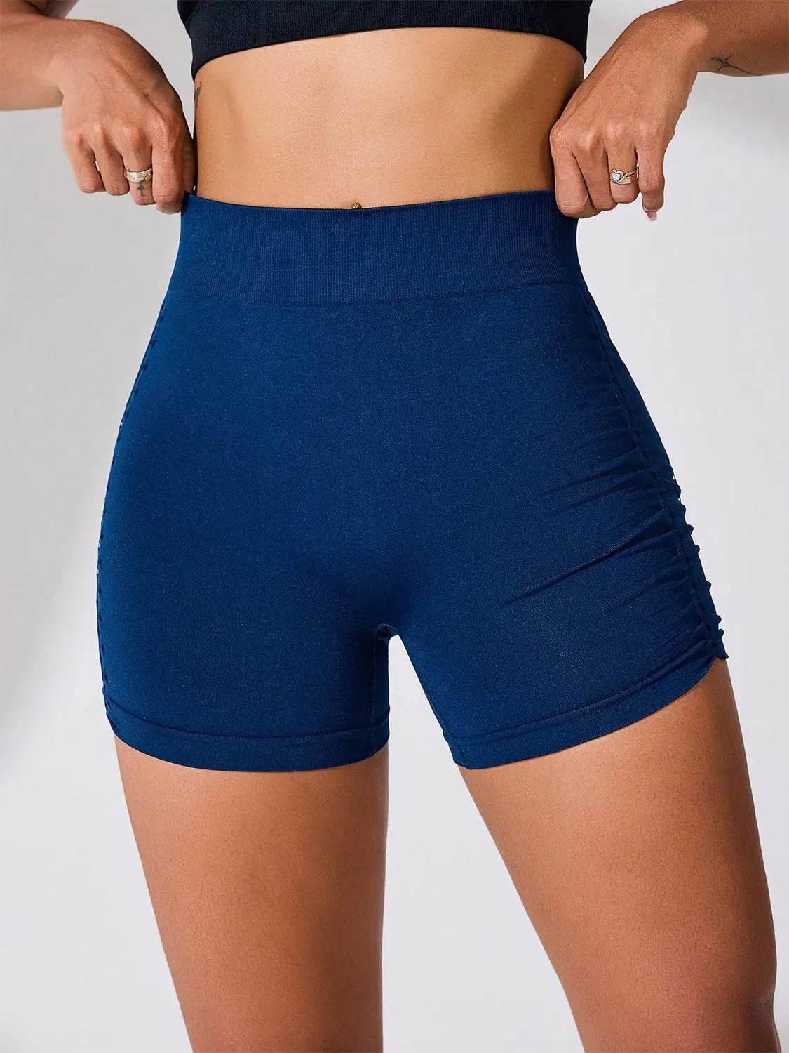 Side Ruched High Rise Active Shorts - Velveta Studio