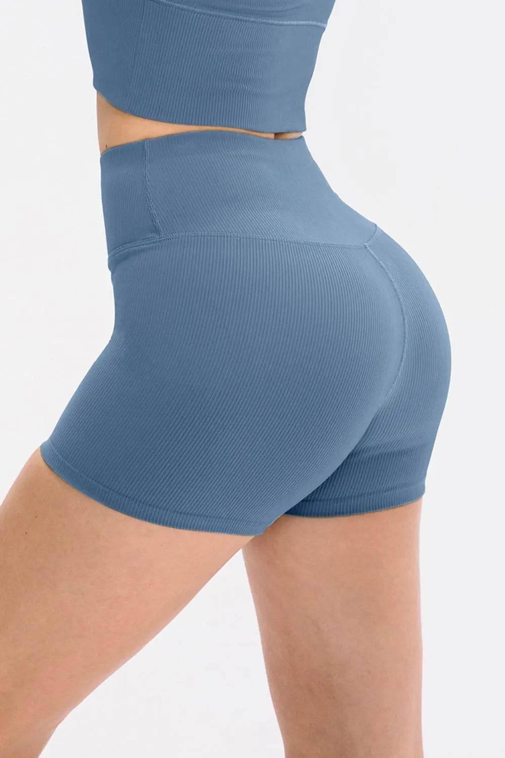 Slim Fit Wide Waistband Sports Shorts - Velveta Studio