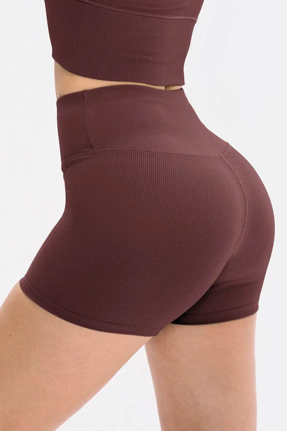 Slim Fit Wide Waistband Sports Shorts - Velveta Studio