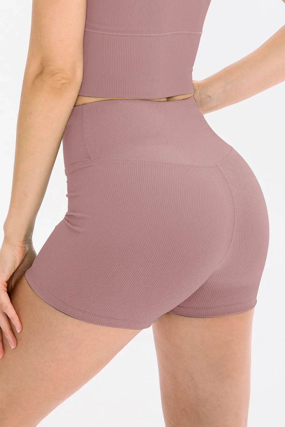 Slim Fit Wide Waistband Sports Shorts - Velveta Studio