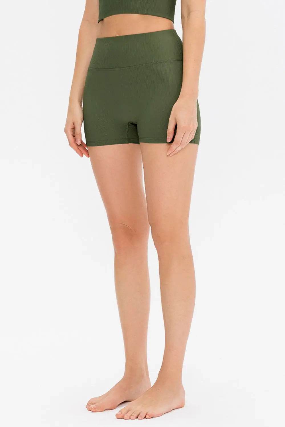 Slim Fit Wide Waistband Sports Shorts - Velveta Studio
