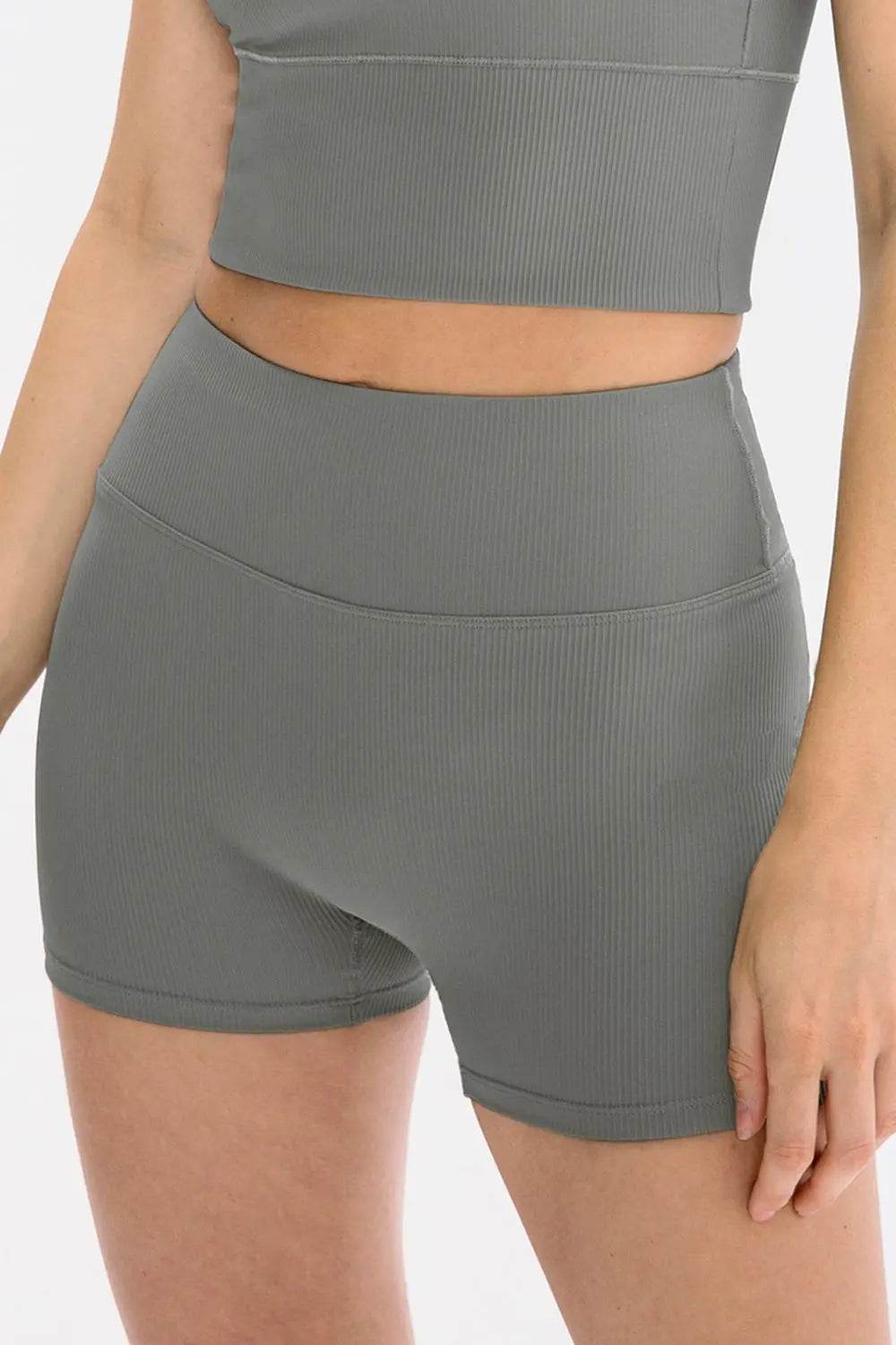 Slim Fit Wide Waistband Sports Shorts - Velveta Studio