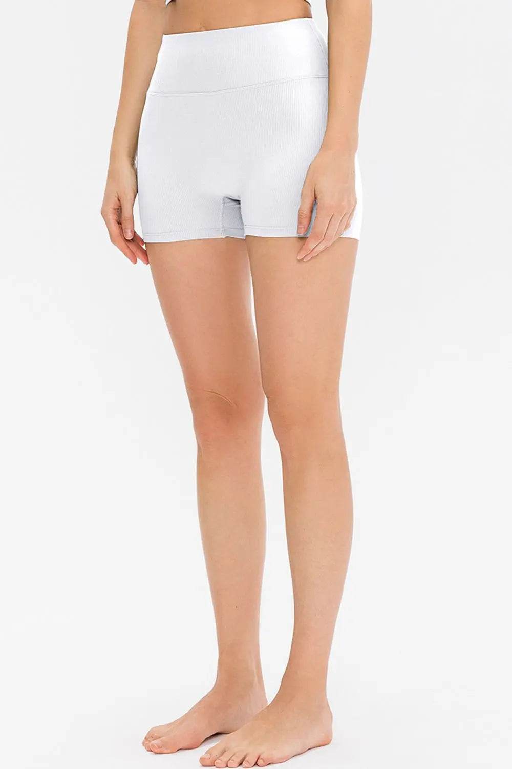 Slim Fit Wide Waistband Sports Shorts - Velveta Studio