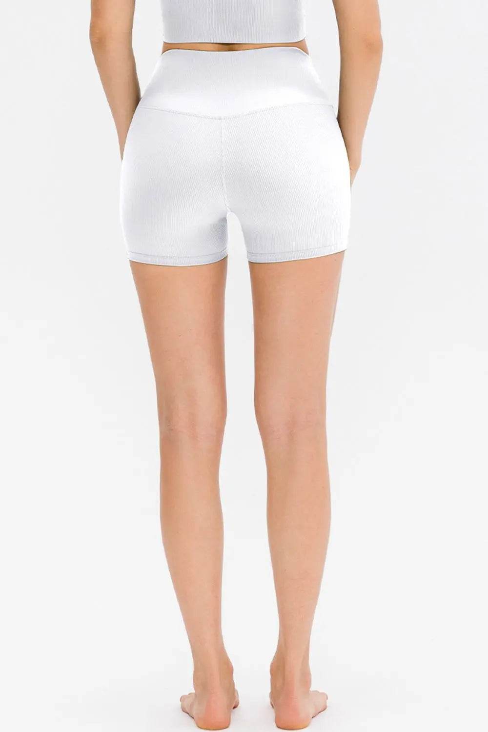 Slim Fit Wide Waistband Sports Shorts - Velveta Studio