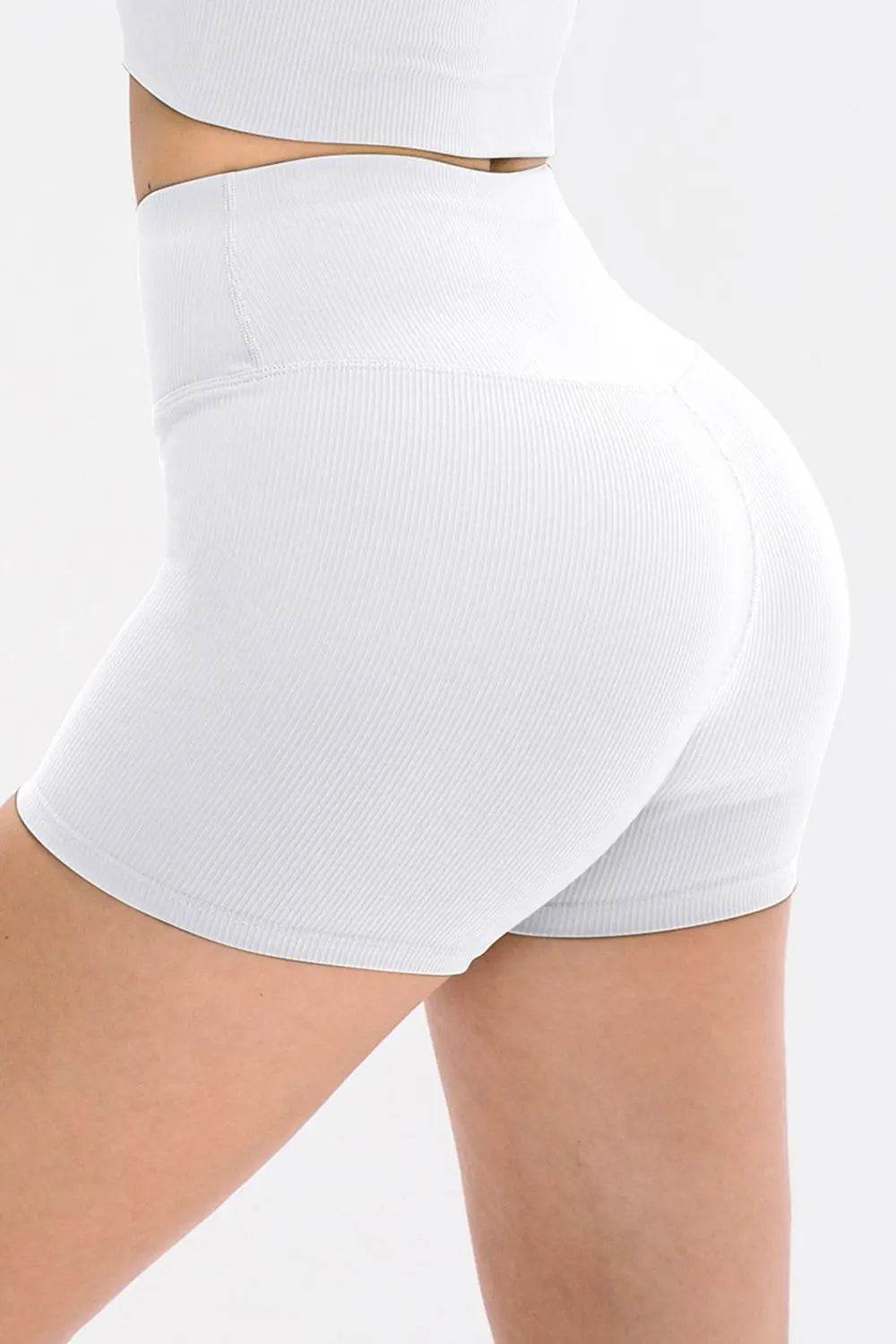 Slim Fit Wide Waistband Sports Shorts - Velveta Studio