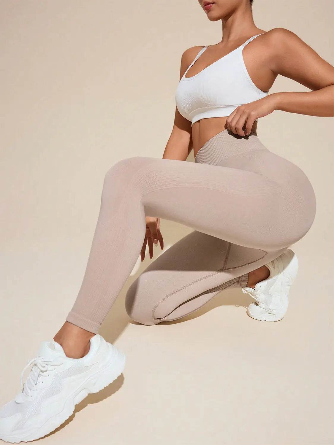 Solid High Rise Active Leggings - Velveta Studio