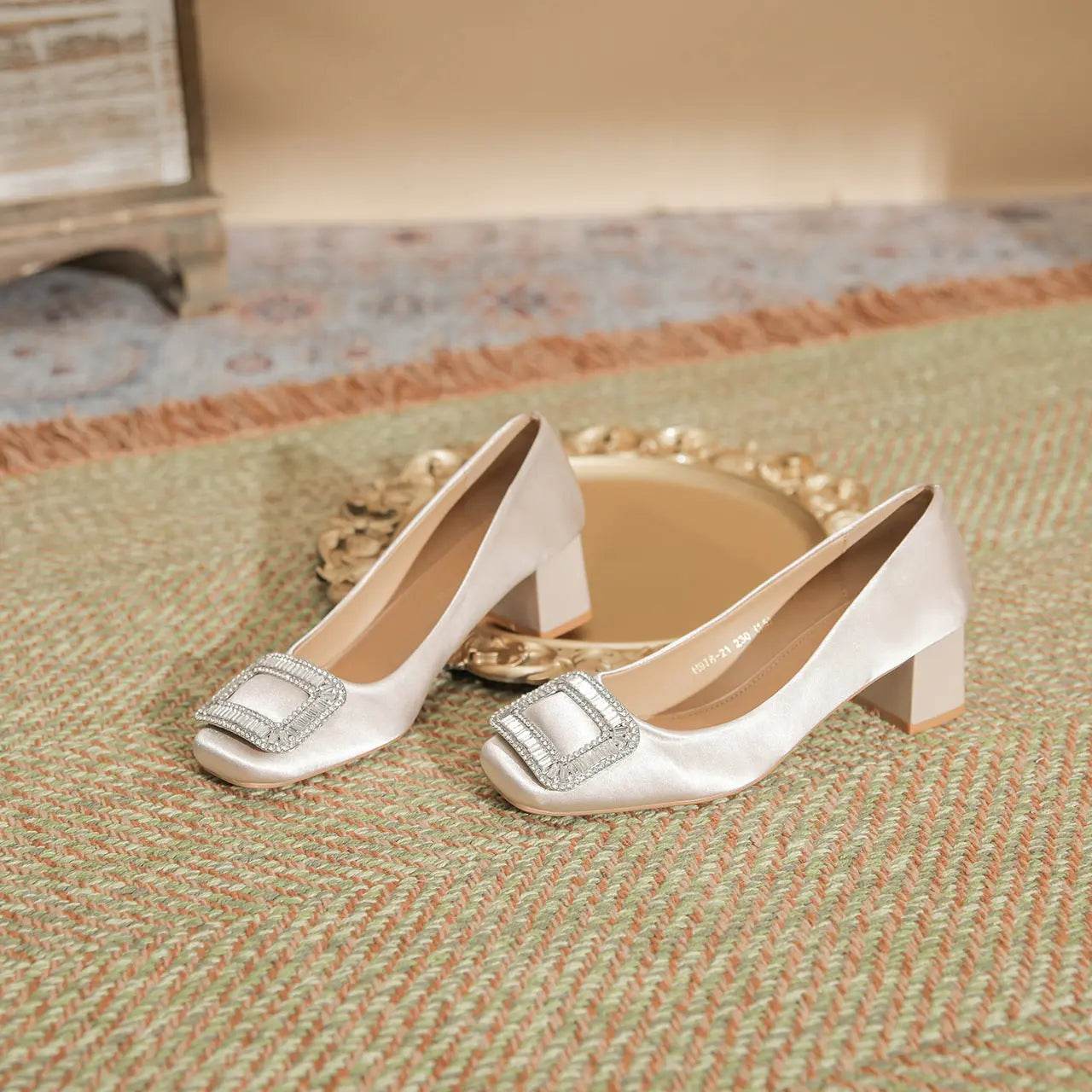 Square Toe Block Heels Pumps - Velveta Studio