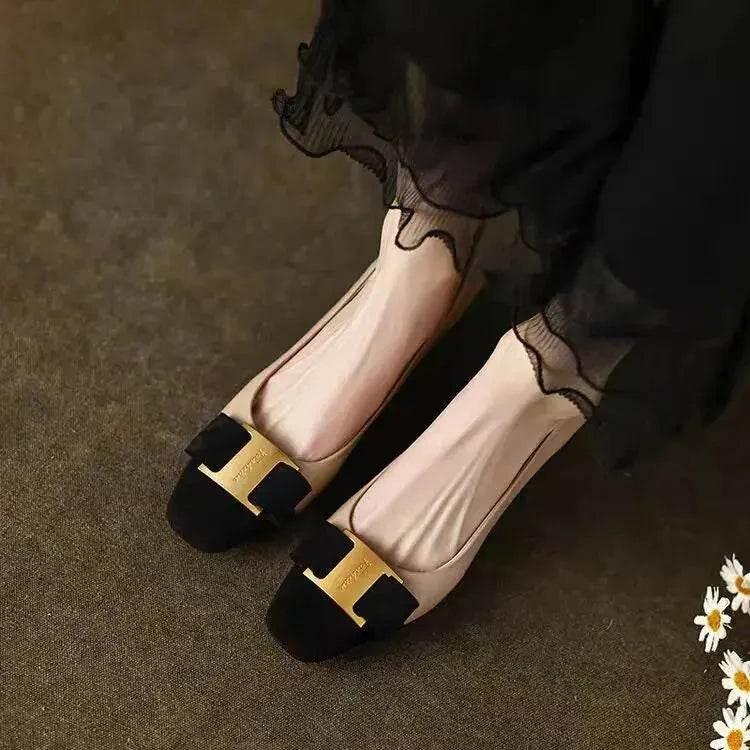 Square Toe Block Heels Slip-Ons - Velveta Studio