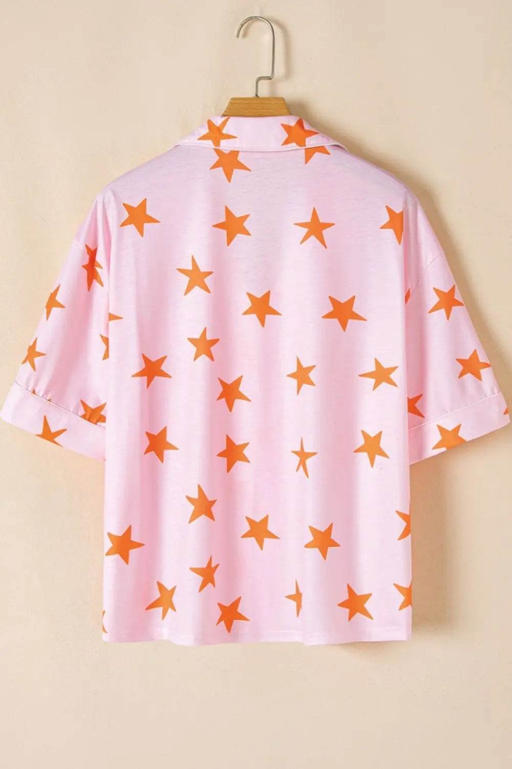 Star Print Short Sleeve Shirt and Shorts Set - Velveta Studio