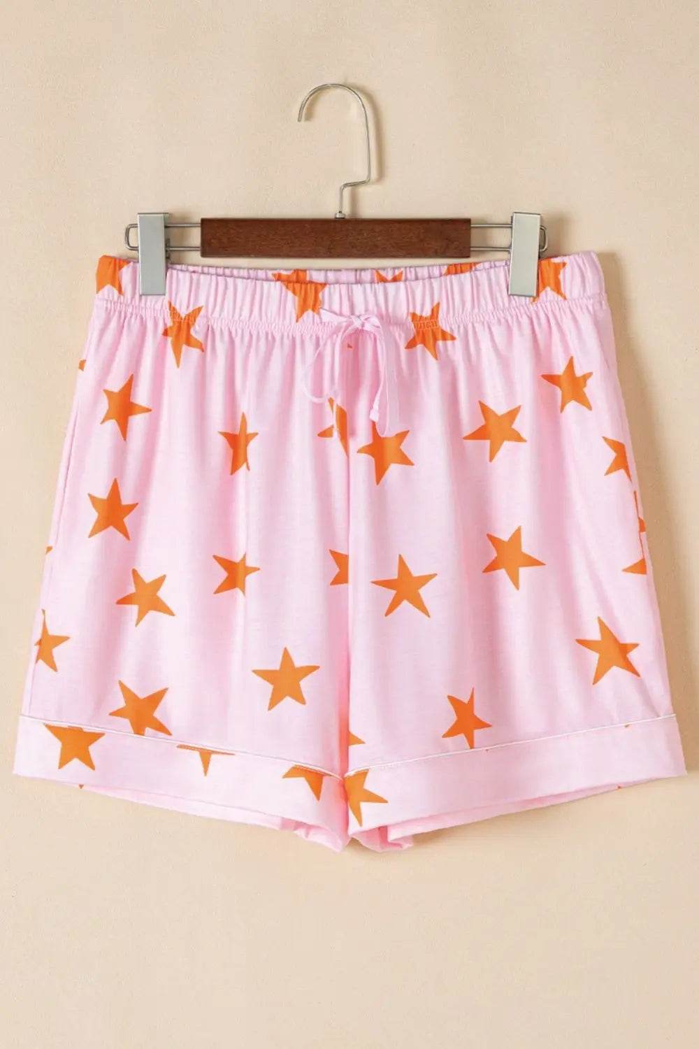 Star Print Short Sleeve Shirt and Shorts Set - Velveta Studio