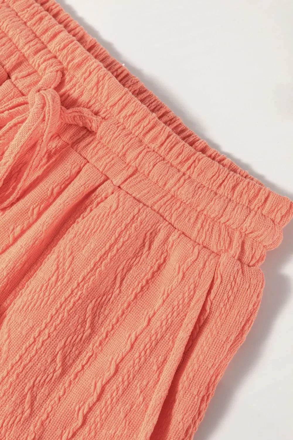 Texture Short Sleeve Top and Shorts Set - Velveta Studio