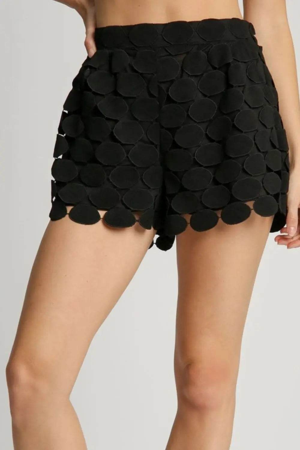Umgee Full Size Polka Dot Lace Shorts Plus Size - Velveta Studio