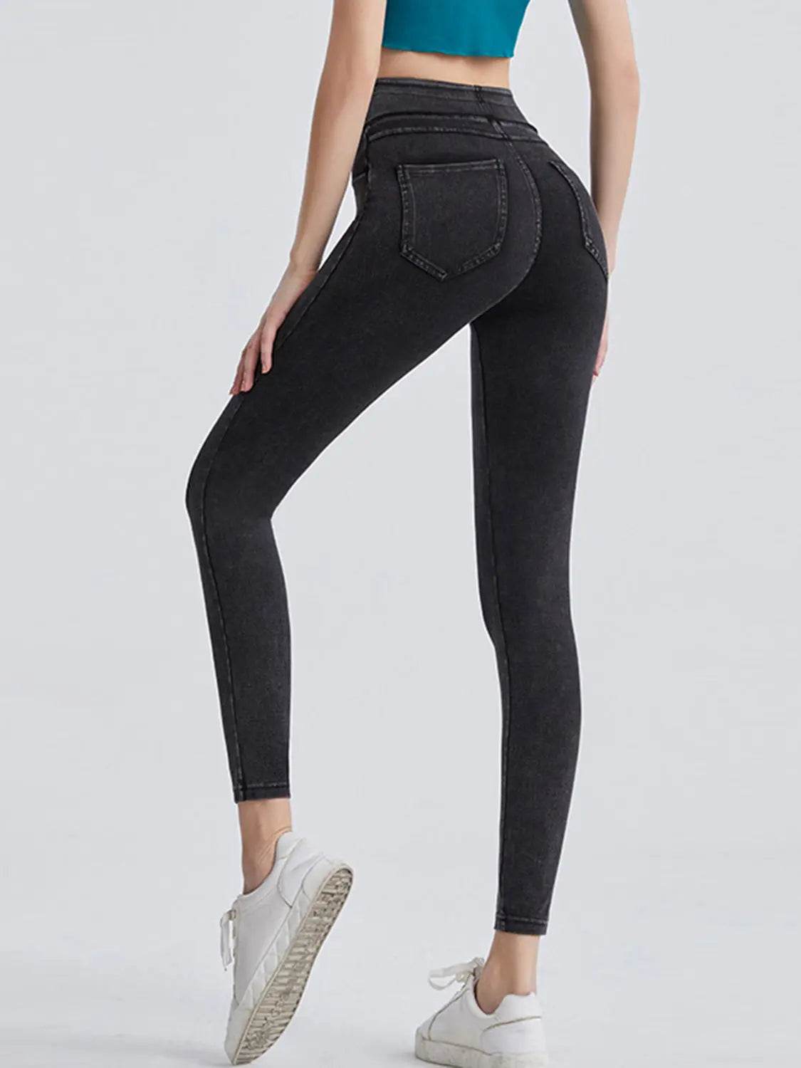 Wide Waistband Sports Leggings - Velveta Studio