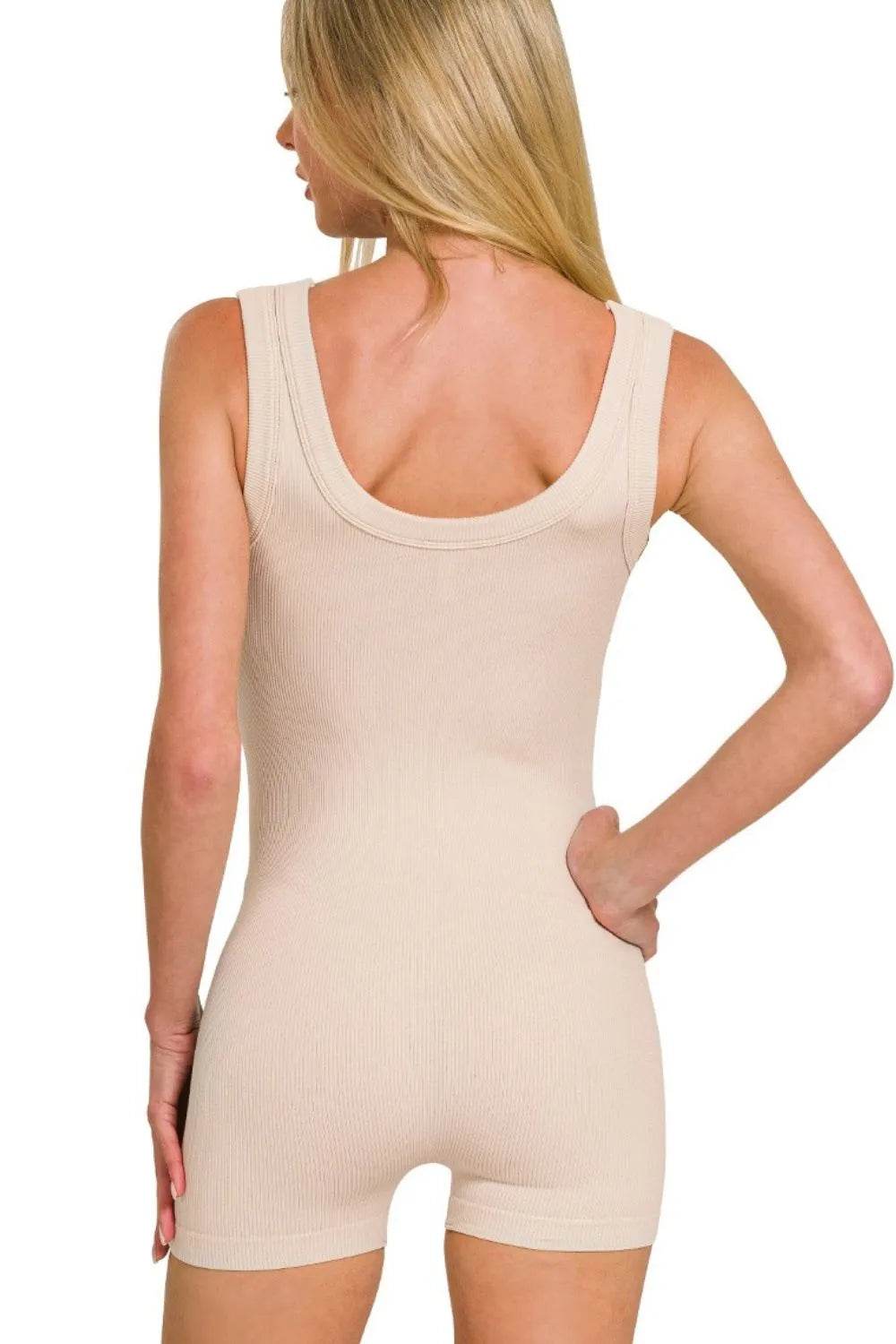 Zenana Ribbed Seamless Bodysuit - Velveta Studio