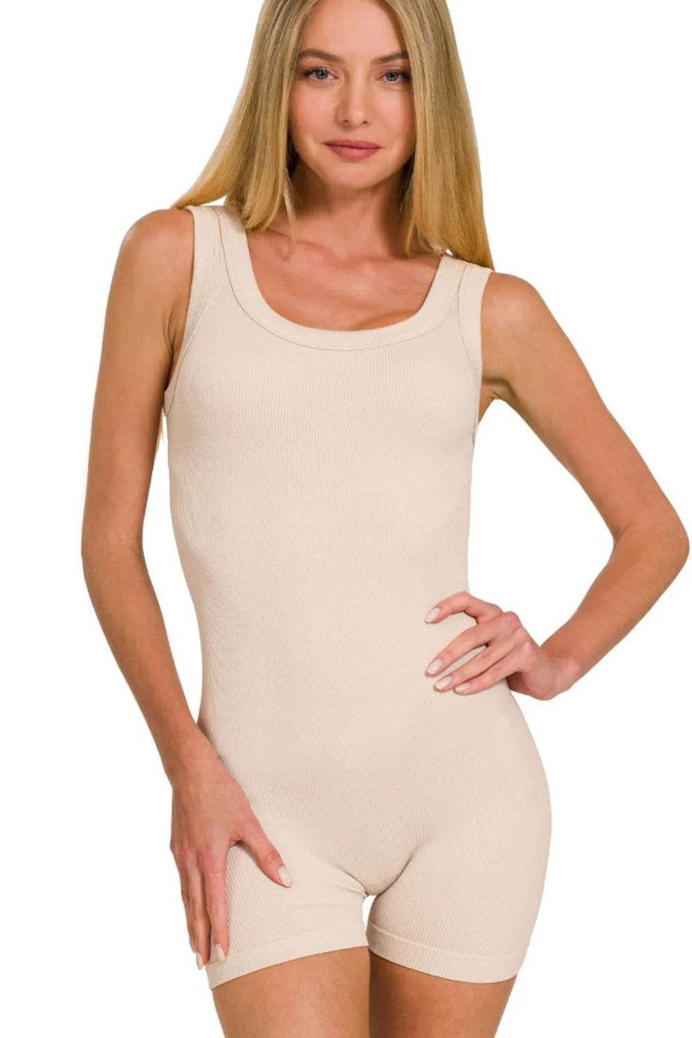 Zenana Ribbed Seamless Bodysuit - Velveta Studio