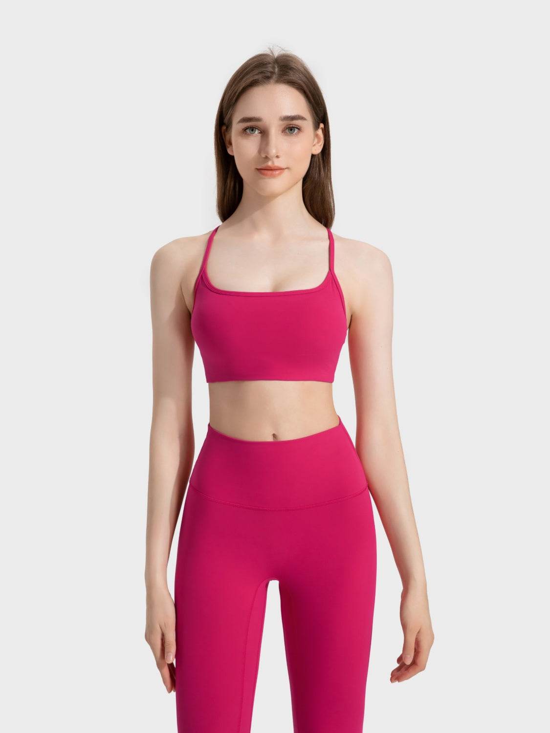 Millennia Crisscross Back Scoop Neck Active Cami with Detachable Chest Pads - Velveta Studio