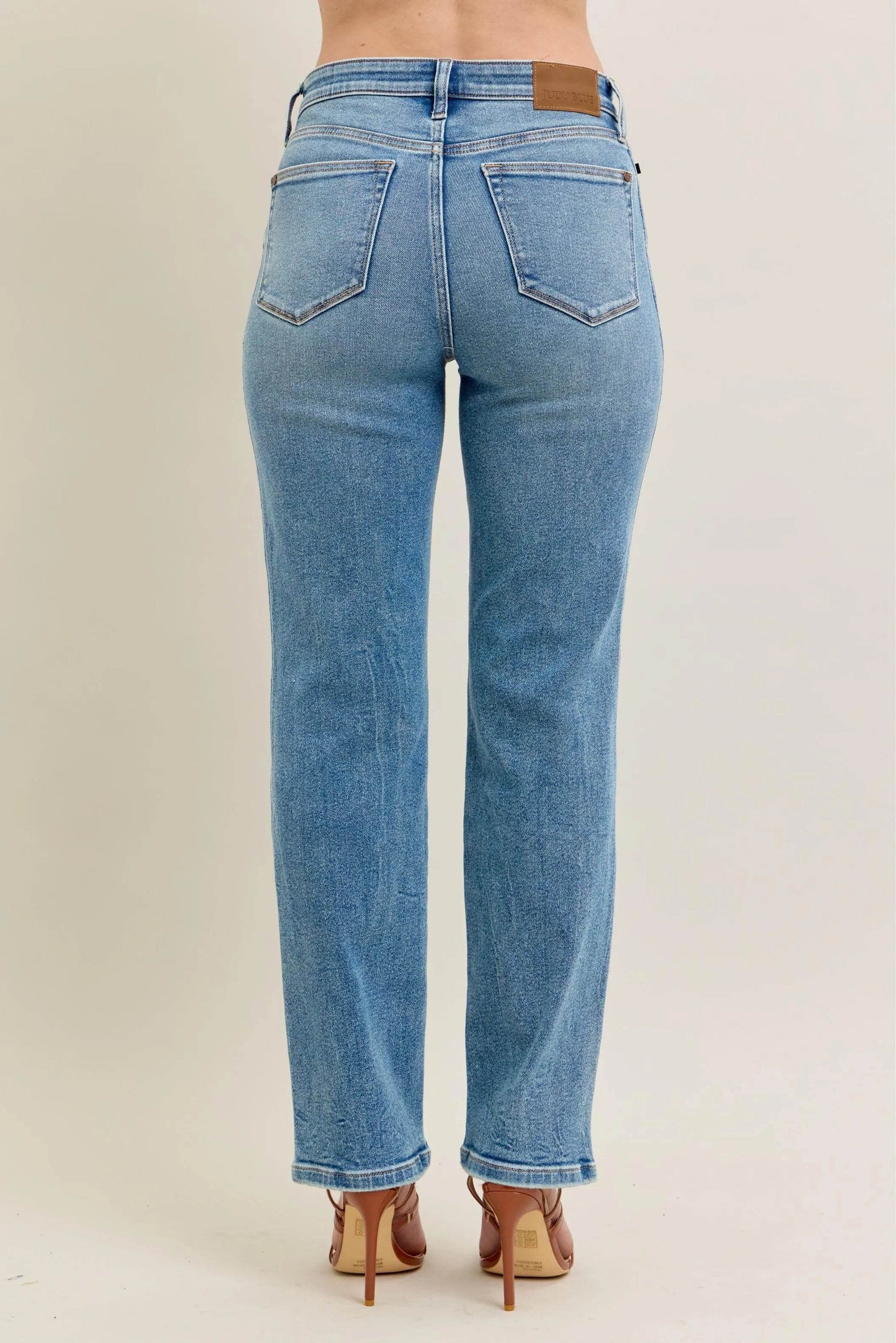 Full Size Hw Vintage Straight Jeans Plus Size - Velveta Studio