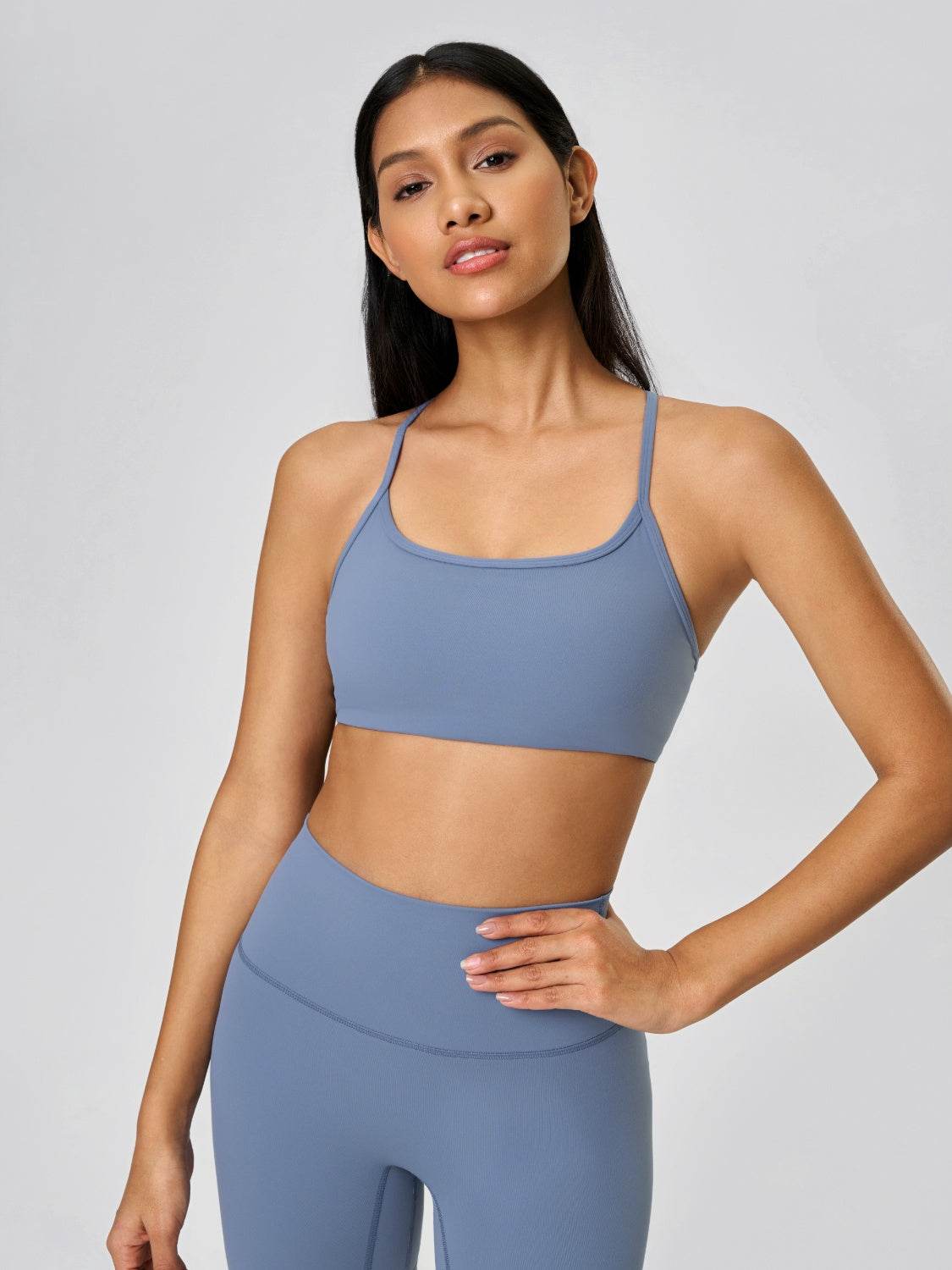 Millennia Crisscross Back Scoop Neck Active Cami with Detachable Chest Pads - Velveta Studio