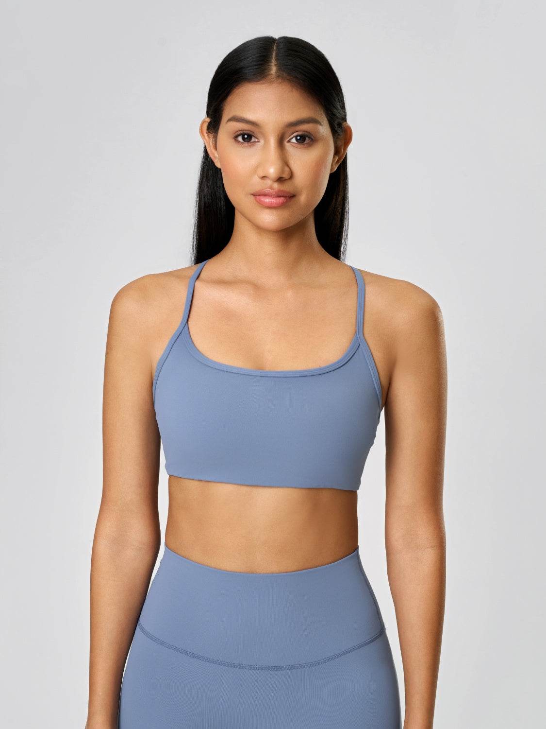 Millennia Crisscross Back Scoop Neck Active Cami with Detachable Chest Pads - Velveta Studio