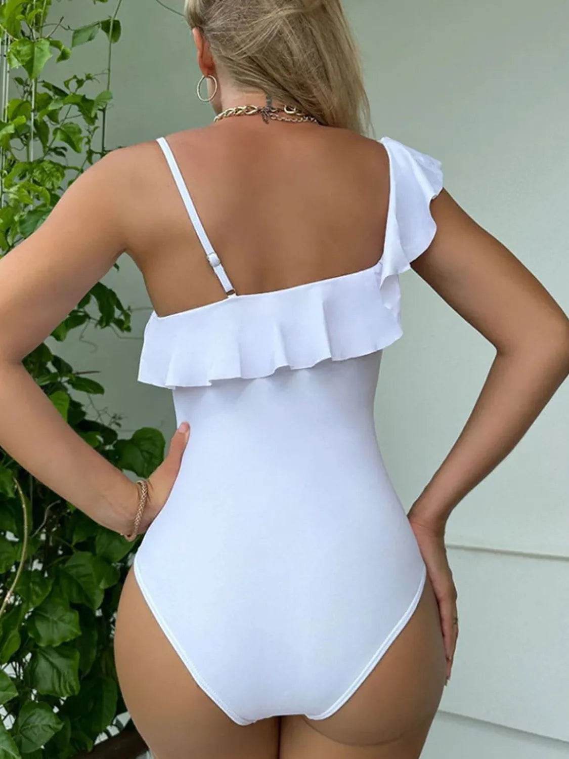 Asymmetrical Ruffled One-Piece Swimwear - Velveta Studio