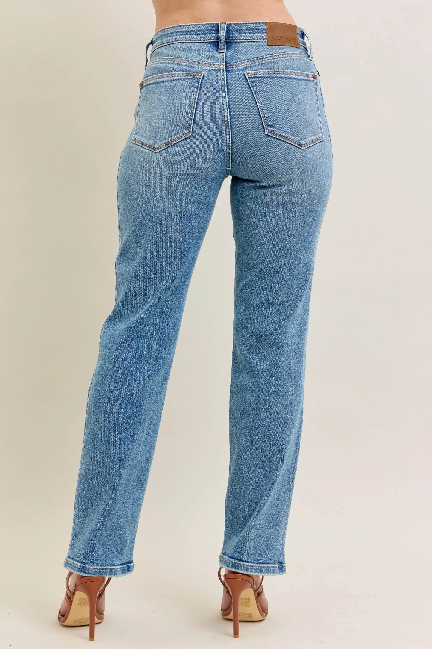 Full Size Hw Vintage Straight Jeans Plus Size - Velveta Studio