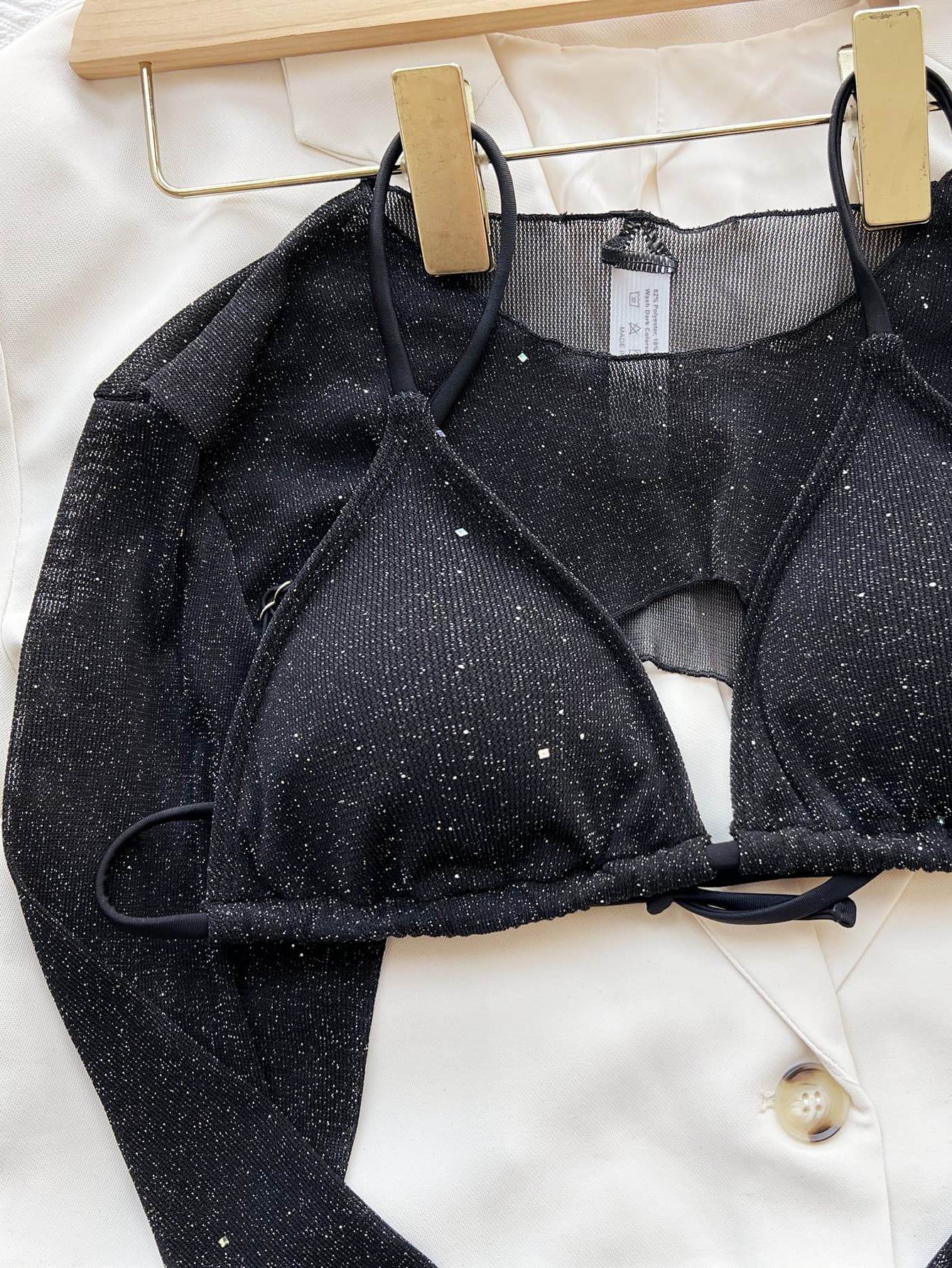 Glitter Three-Piece Swim Set - Velveta Studio