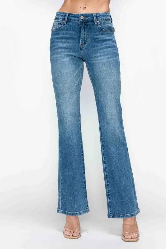 bytos Full Size Cat's Whiskers Mid Rise Bootcut Jeans - Velveta Studio