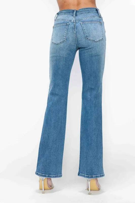 bytos Full Size Cat's Whiskers Mid Rise Bootcut Jeans - Velveta Studio