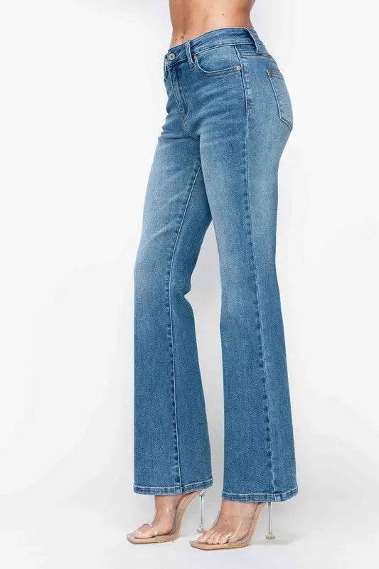 bytos Full Size Cat's Whiskers Mid Rise Bootcut Jeans - Velveta Studio