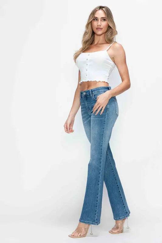 bytos Full Size Cat's Whiskers Mid Rise Bootcut Jeans - Velveta Studio